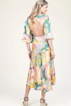 Satin Viscose Print Dress Salinas | Pink... | Louizon | Little Soho