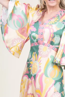 Satin Viscose Print Dress Salinas | Pink... | Louizon | Little Soho