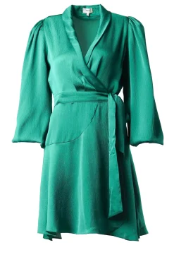 Satin Wrap Dress Clun | Green... | Suncoo | Little Soho