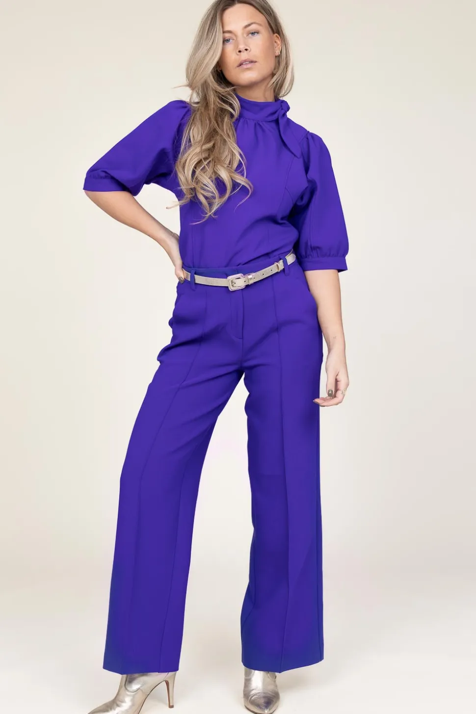 Scuba Stretch Trousers Neva | Purple... | Dante 6 | Little Soho