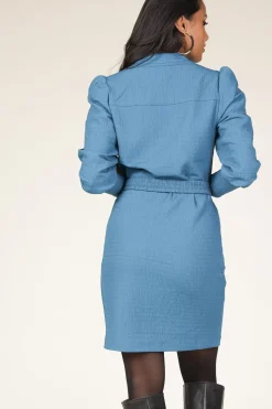Seersucker Dress Aya | Blue... | Dante 6 | Little Soho