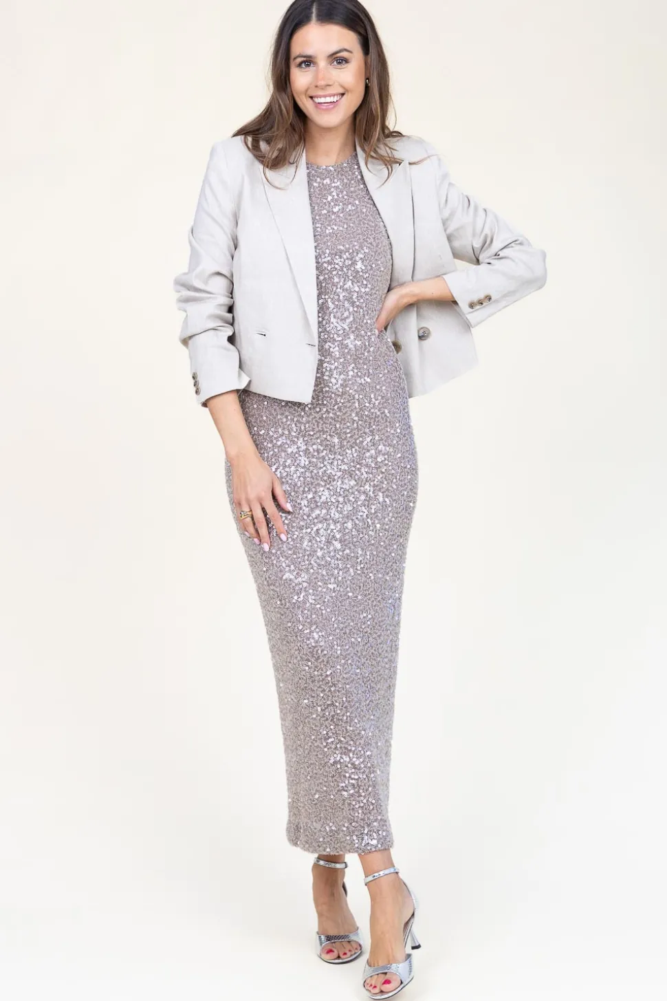 Sequins Maxi Dress Dazzling | Metallic... | Second Female | Little Soho