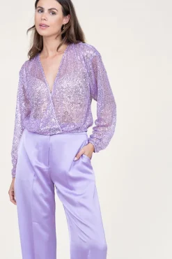 Sequin Wrap Top Crazyabout | Purple... | Dante 6 | Little Soho