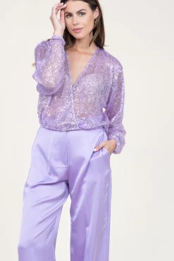 Sequin Wrap Top Crazyabout | Purple... | Dante 6 | Little Soho