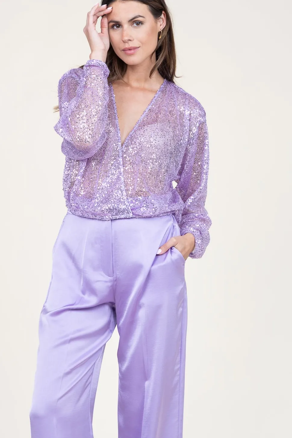Sequin Wrap Top Crazyabout | Purple... | Dante 6 | Little Soho