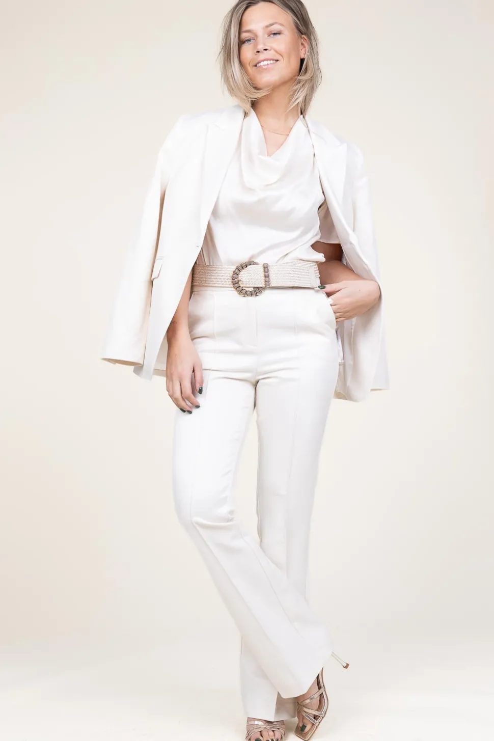 Shiny Blazer Amilla | White... | Aaiko | Little Soho