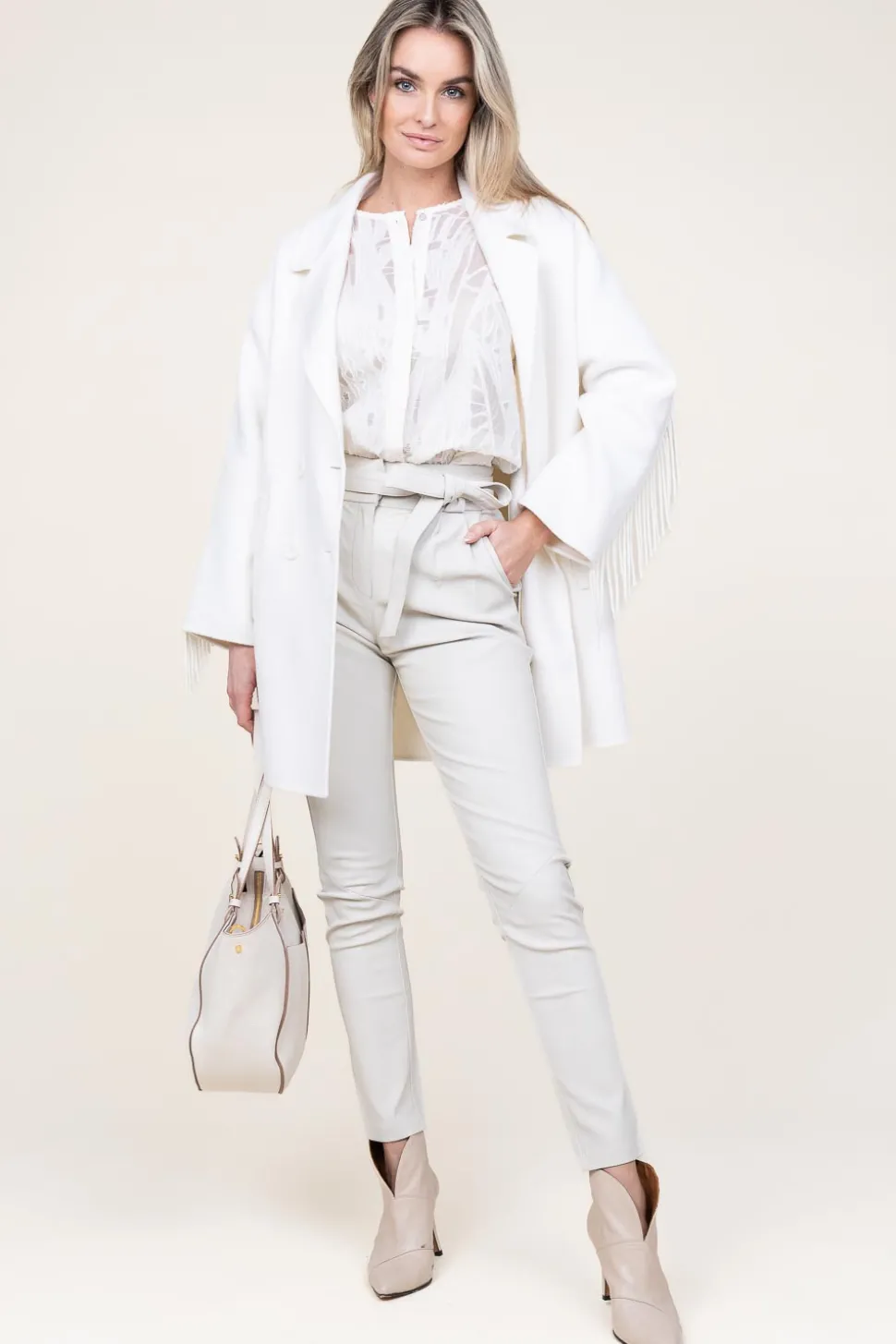 Shiny Flockprint Blouse Baloon | Natural... | Copenhagen Muse | Little Soho