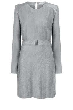Shiny Jacquard Dress Arone | Silver... | Dante 6 | Little Soho