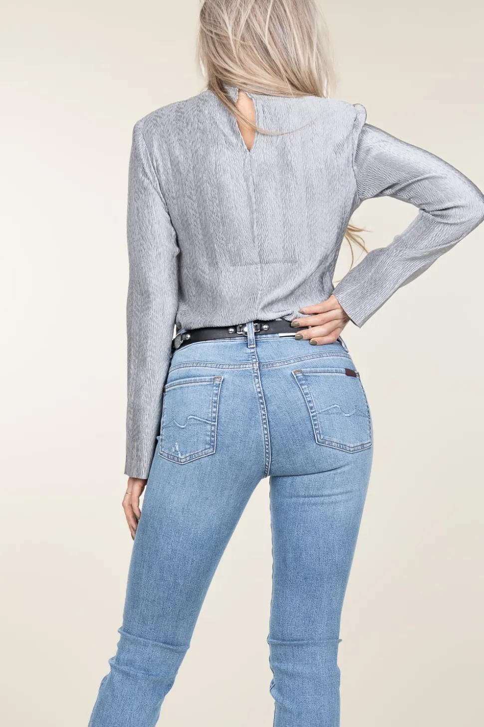 Shiny Jacquard Top Liz | Silver... | Dante 6 | Little Soho