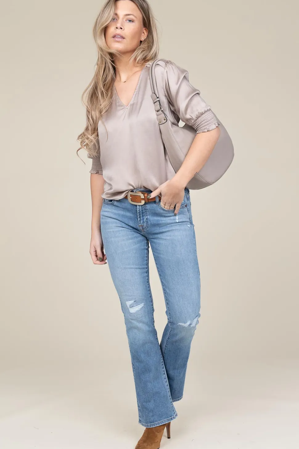 Silk Top Cascais | Taupe... | Dante 6 | Little Soho
