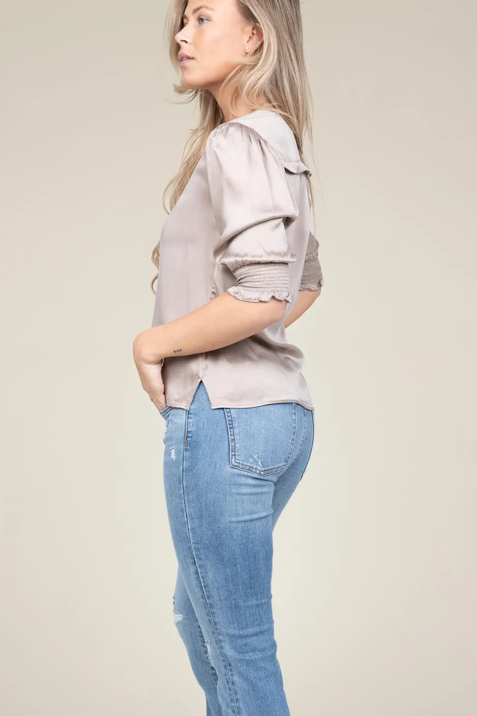 Silk Top Cascais | Taupe... | Dante 6 | Little Soho
