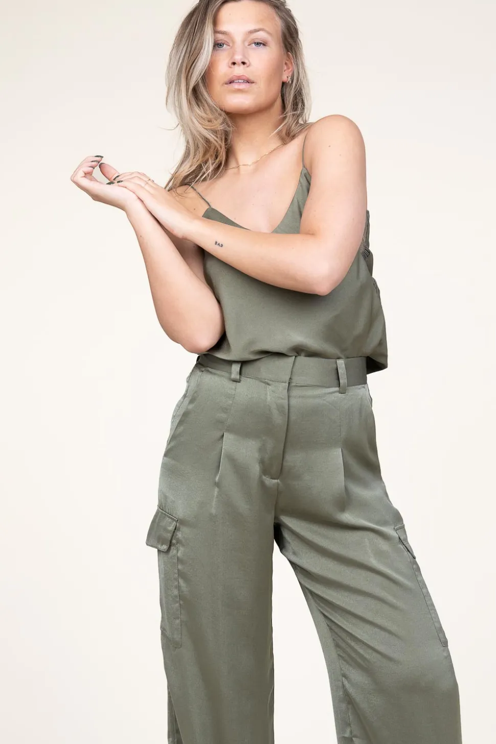 Silk Top With Lace Clarisse | Green... | Ba&Sh | Little Soho