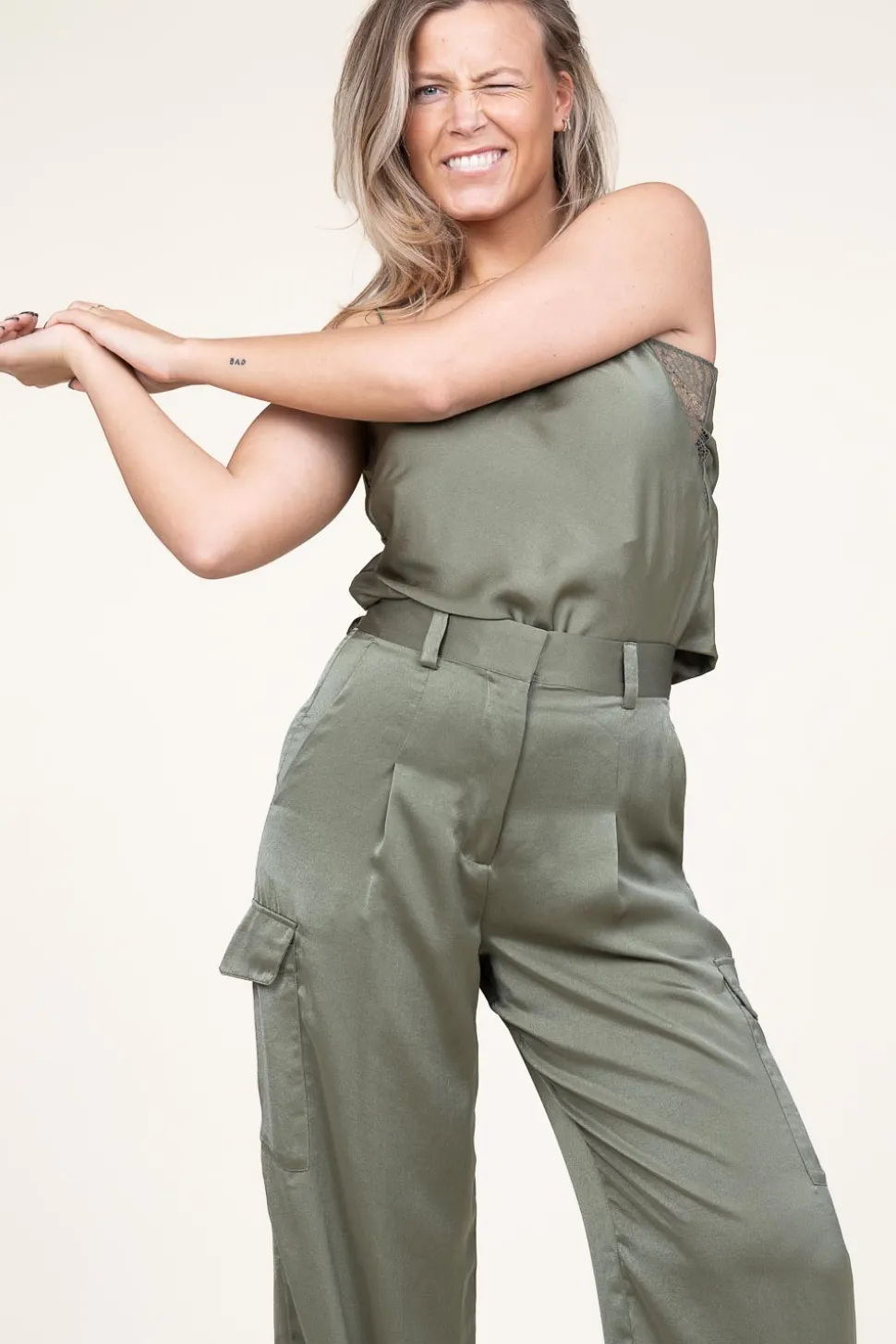 Silk Top With Lace Clarisse | Green... | Ba&Sh | Little Soho