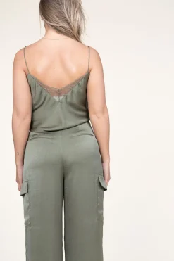 Silk Top With Lace Clarisse | Green... | Ba&Sh | Little Soho