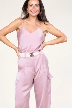 Silk Top With Lace Clarisse | Pink... | Ba&Sh | Little Soho