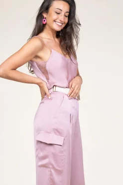 Silk Top With Lace Clarisse | Pink... | Ba&Sh | Little Soho