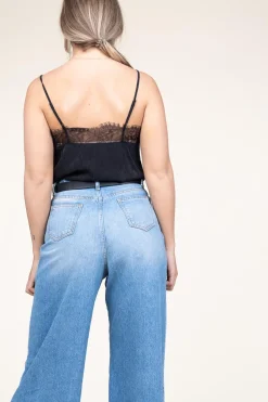 Silk Top With Lace Taylor | Black... | Berenice | Little Soho