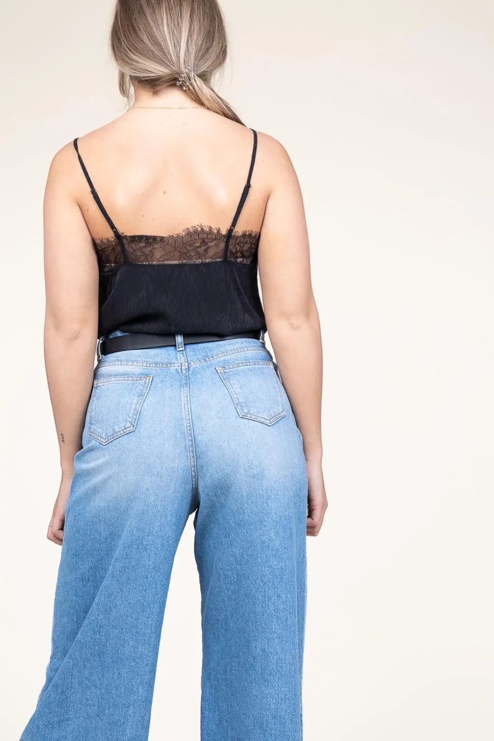 Silk Top With Lace Taylor | Black... | Berenice | Little Soho