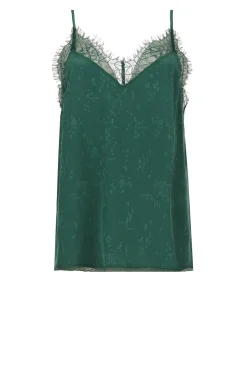 Silk Top With Lace Taylor | Green... | Berenice | Little Soho