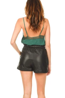 Silk Top With Lace Taylor | Green... | Berenice | Little Soho