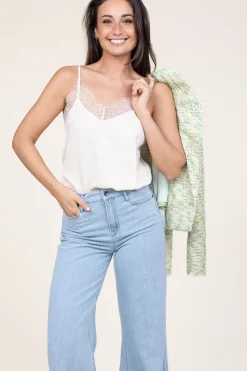Silk Top With Lace Taylor | Natural... | Berenice | Little Soho