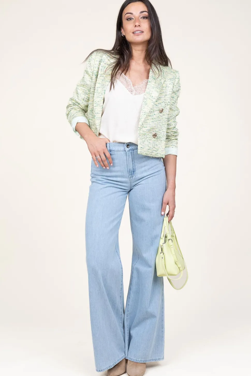 Silk Top With Lace Taylor | Natural... | Berenice | Little Soho