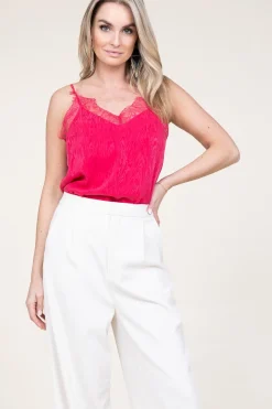 Silk Top With Lace Taylor | Pink... | Berenice | Little Soho
