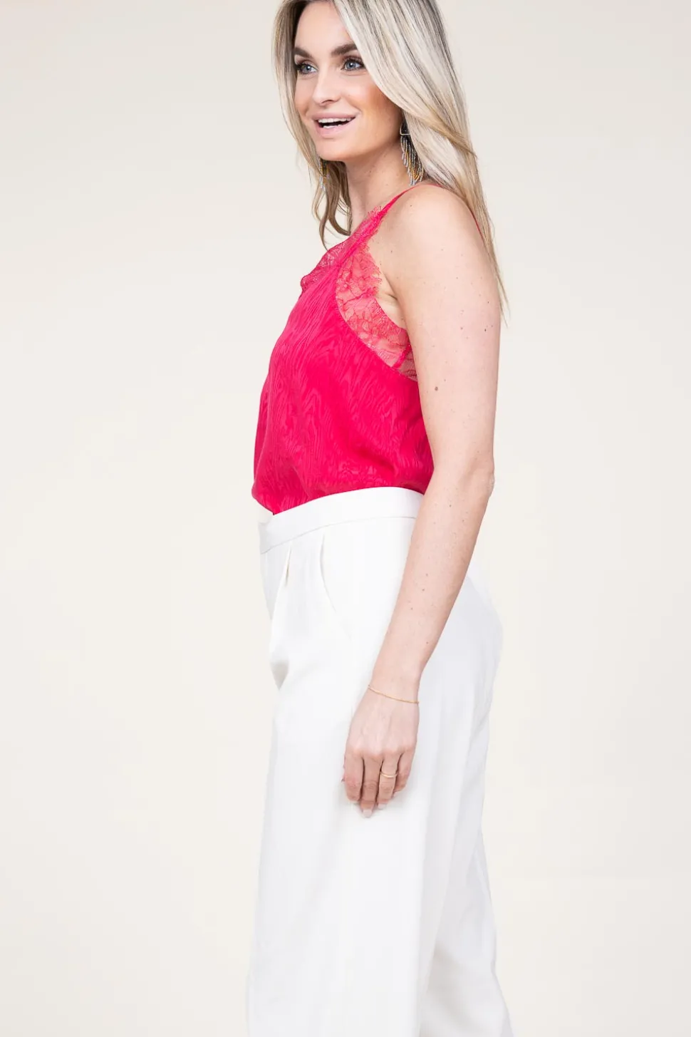 Silk Top With Lace Taylor | Pink... | Berenice | Little Soho