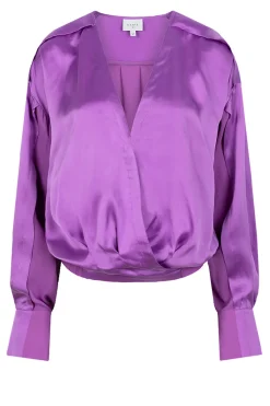 Silk Wrap Top Lisboa | Purple... | Dante 6 | Little Soho