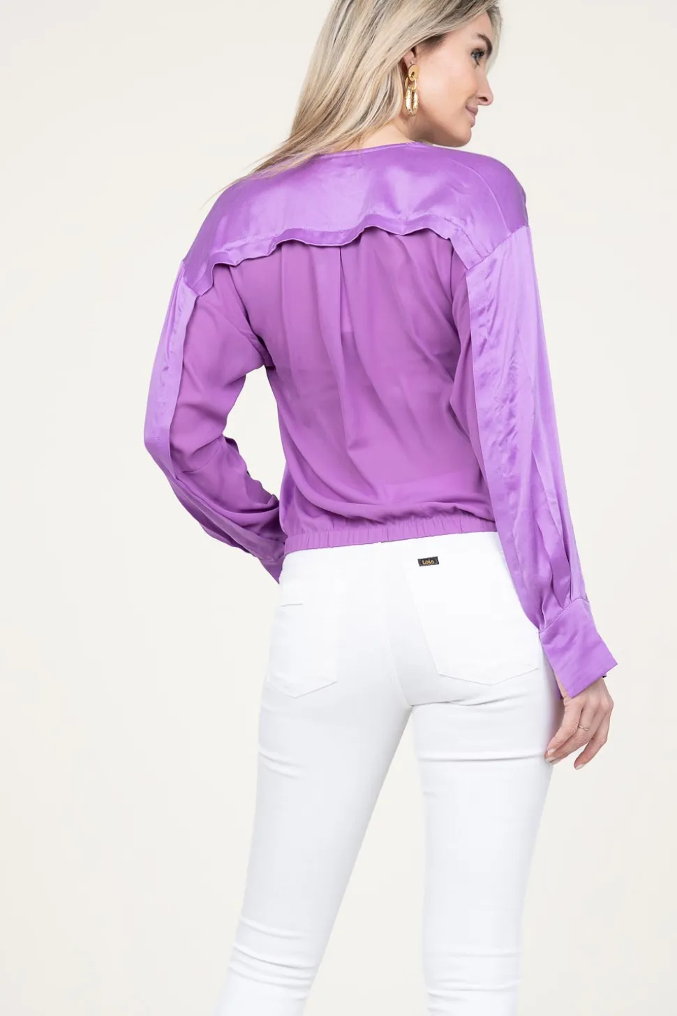 Silk Wrap Top Lisboa | Purple... | Dante 6 | Little Soho