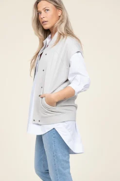 Sleeveless Bomber With Lurex Geveva | Natural... | D-Etoiles Casiope | Little Soho