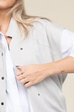 Sleeveless Bomber With Lurex Geveva | Natural... | D-Etoiles Casiope | Little Soho