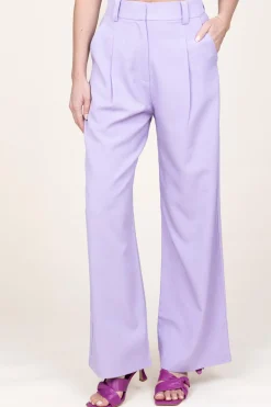Slim Fit Pleated Trousers Julio | Purple... | Suncoo | Little Soho