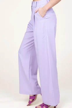 Slim Fit Pleated Trousers Julio | Purple... | Suncoo | Little Soho