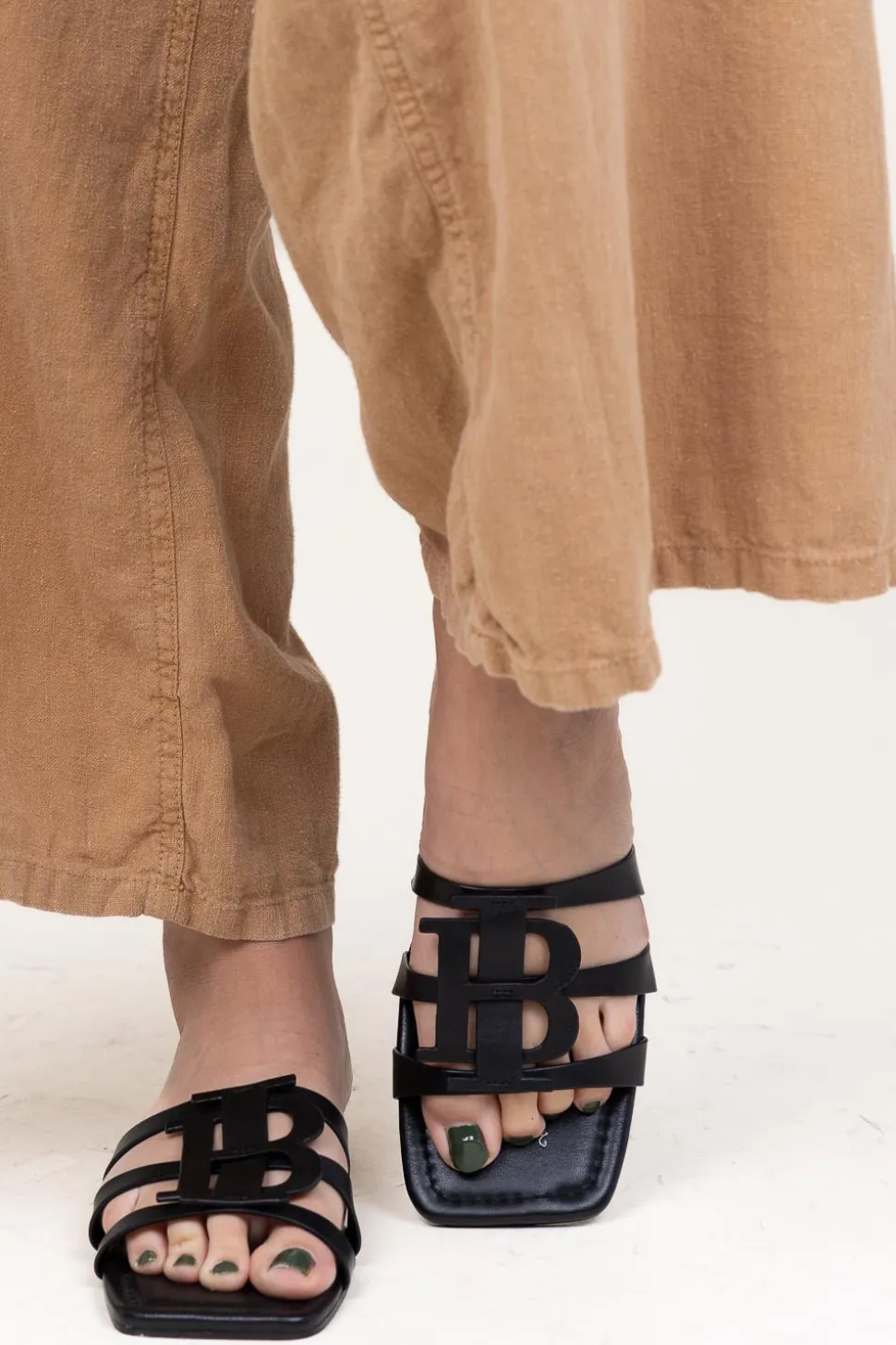 Slipper With Logo Annabel | Black... | Ibana | Little Soho
