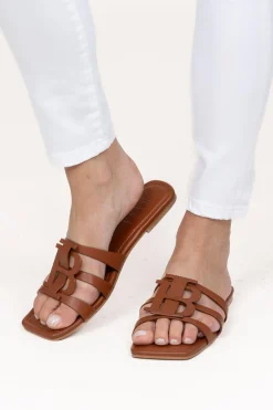 Slipper With Logo Annabel | Brown... | Ibana | Little Soho