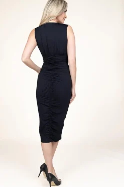 Smocked Jersey Dress Bella | Black... | Patrizia Pepe | Little Soho