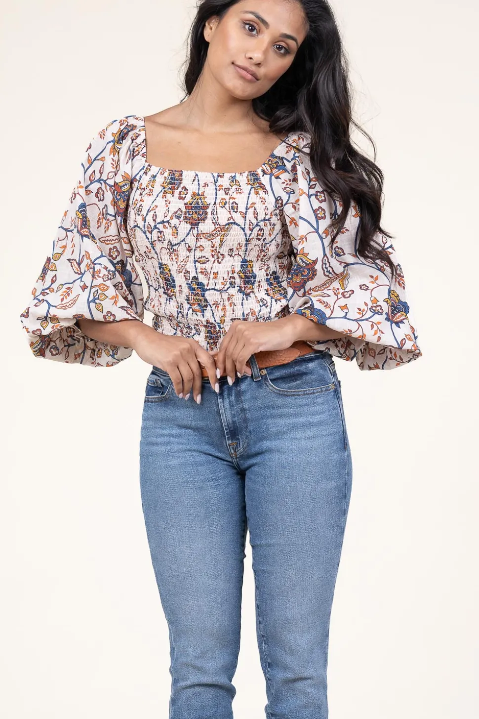 Smocked Top Marla | Natural... | Stella Forest | Little Soho