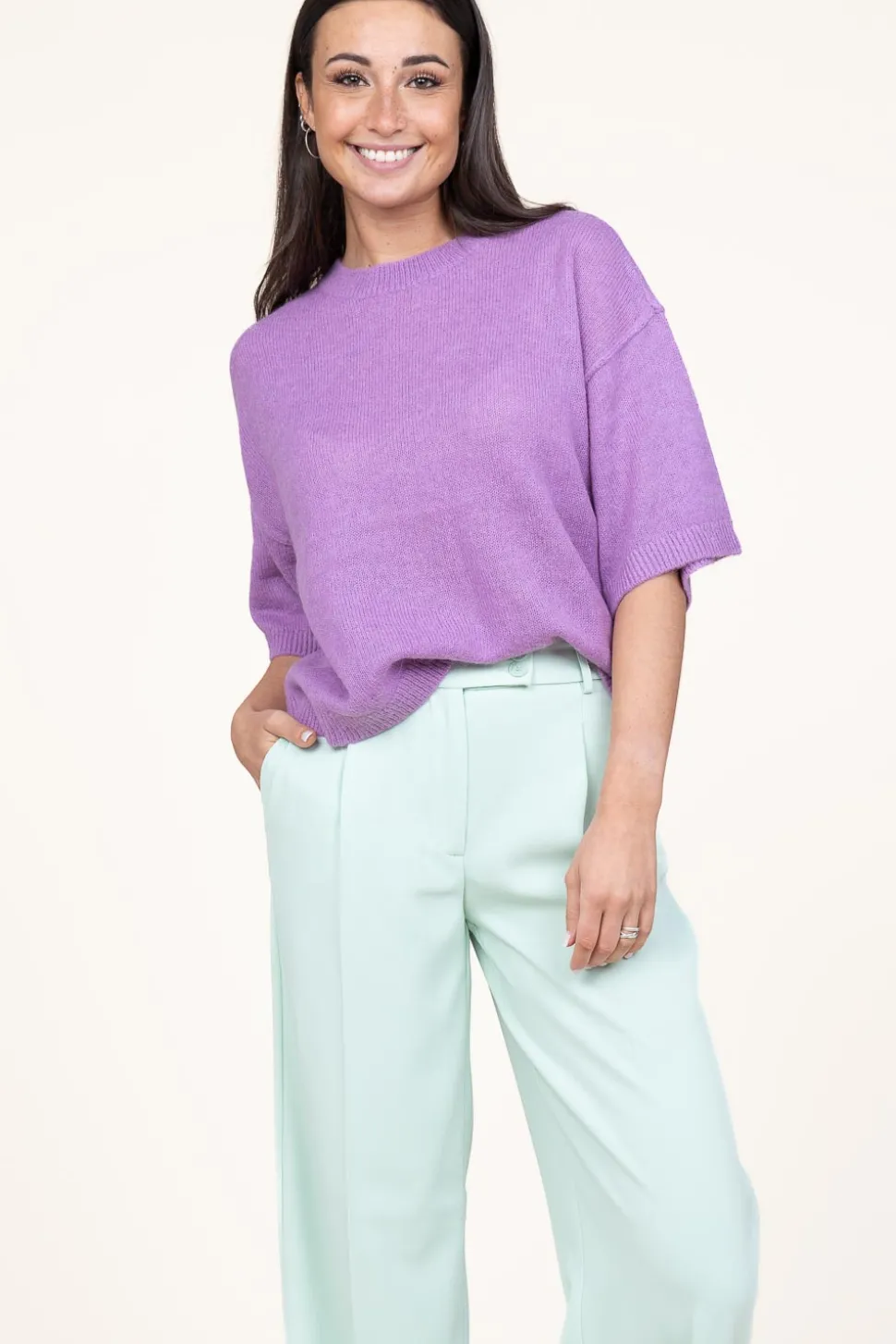 Soft Alpaca Blend Sweater Hiaru | Purple... | Dante 6 | Little Soho