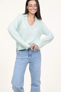 Soft Alpaca Blend Sweater Kenza | Green... | Dante 6 | Little Soho