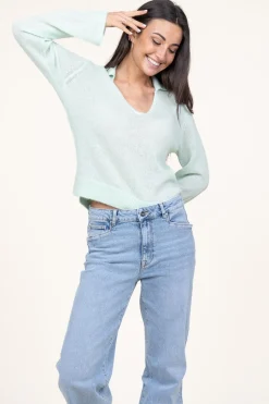Soft Alpaca Blend Sweater Kenza | Green... | Dante 6 | Little Soho