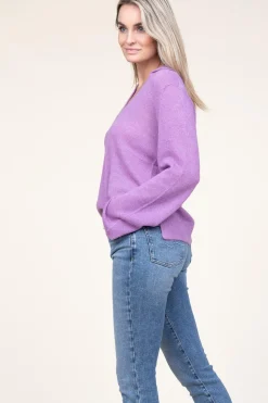Soft Alpaca Blend Sweater Kenza | Purple... | Dante 6 | Little Soho
