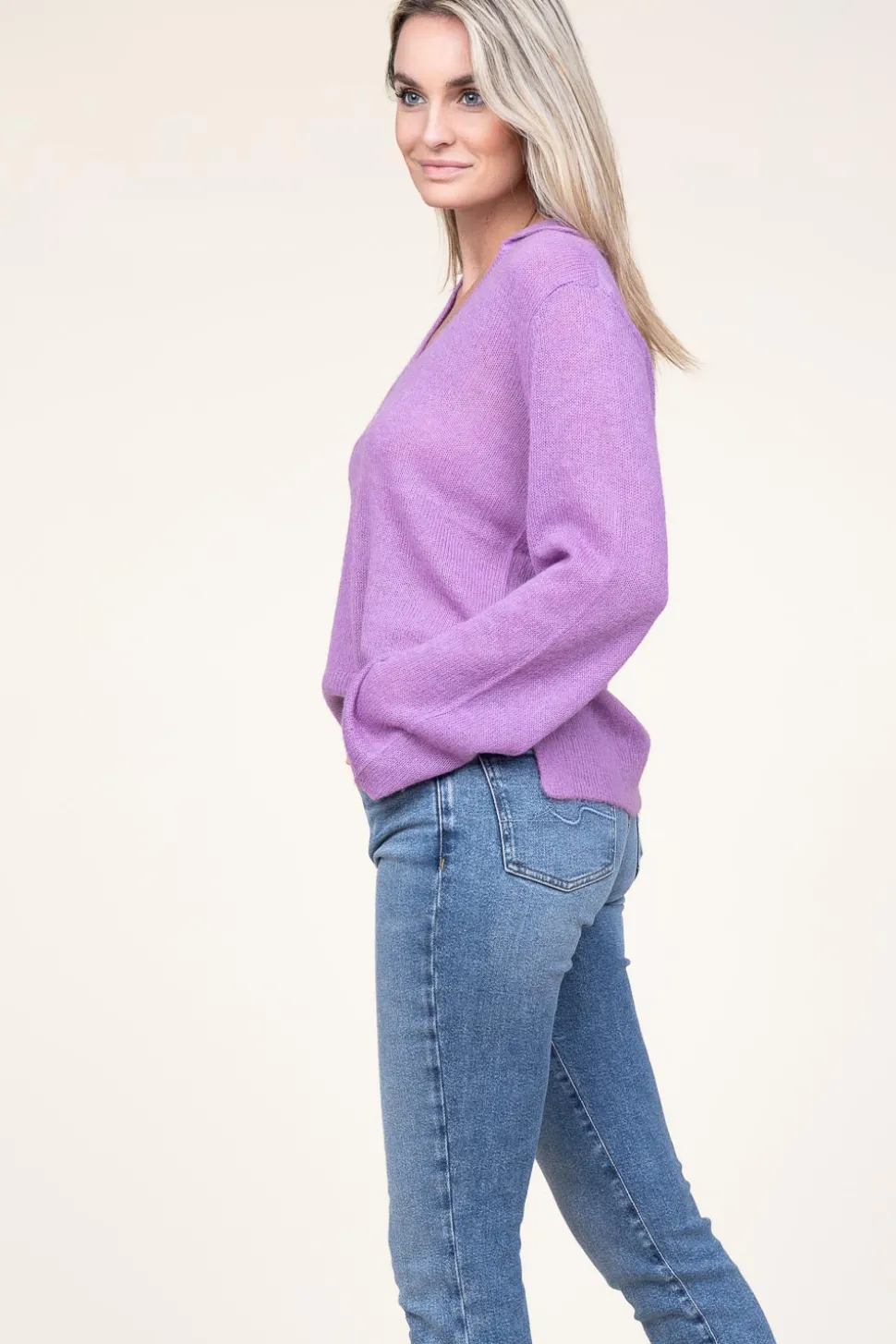 Soft Alpaca Blend Sweater Kenza | Purple... | Dante 6 | Little Soho