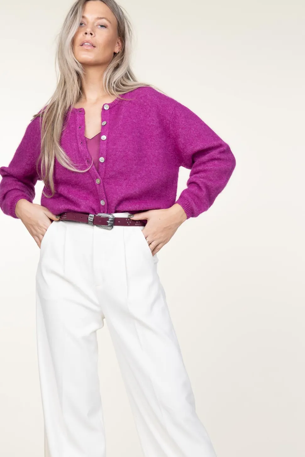 Soft Alpaca Cardigan Vitow | Purple... | American Vintage | Little Soho