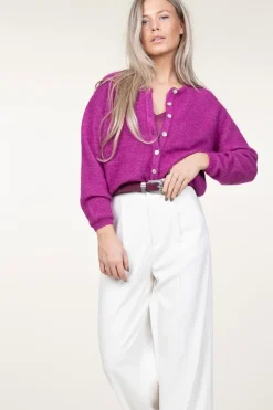 Soft Alpaca Cardigan Vitow | Purple... | American Vintage | Little Soho