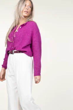 Soft Alpaca Cardigan Vitow | Purple... | American Vintage | Little Soho