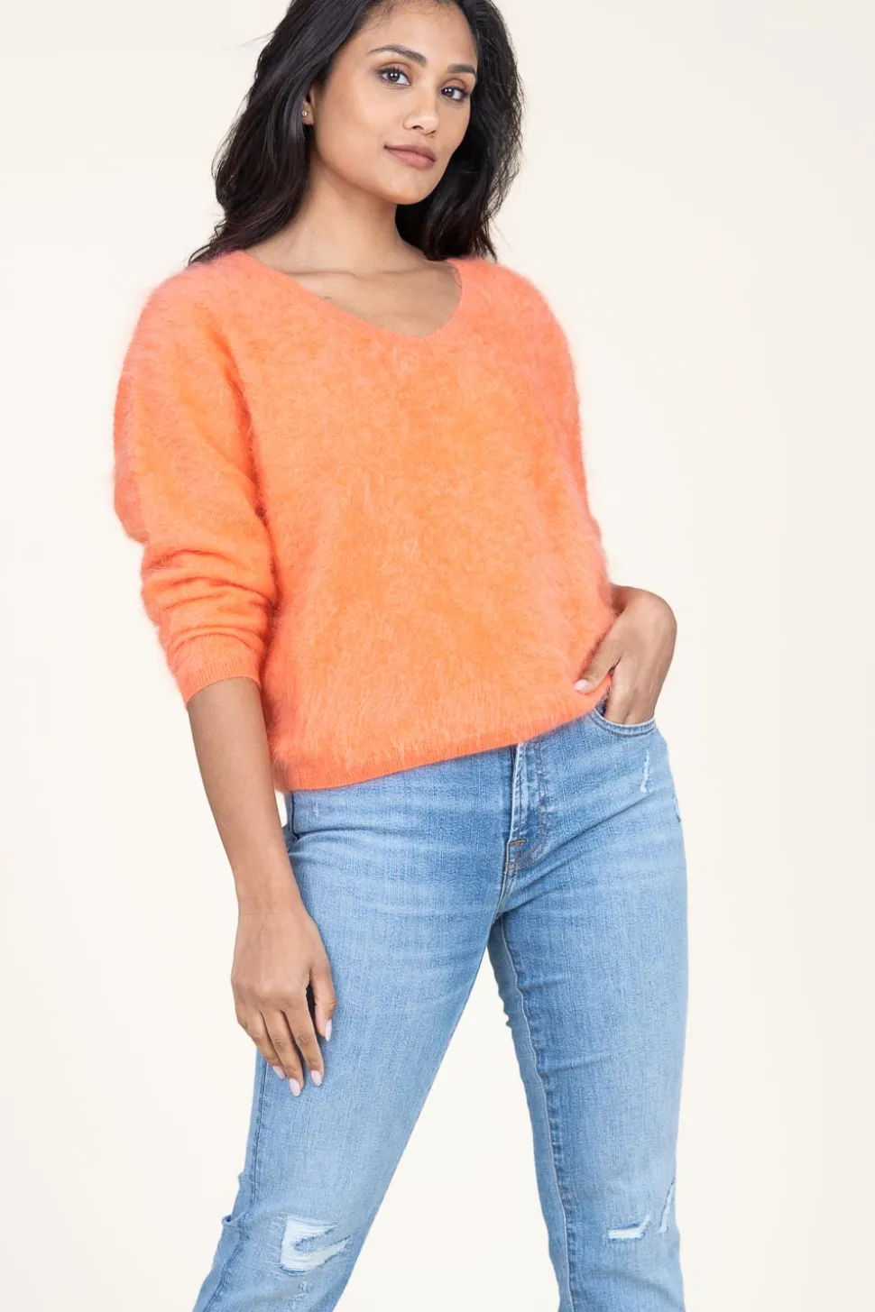Soft Cashmere Sweater Soeli | Orange... | Absolut Cashmere | Little Soho