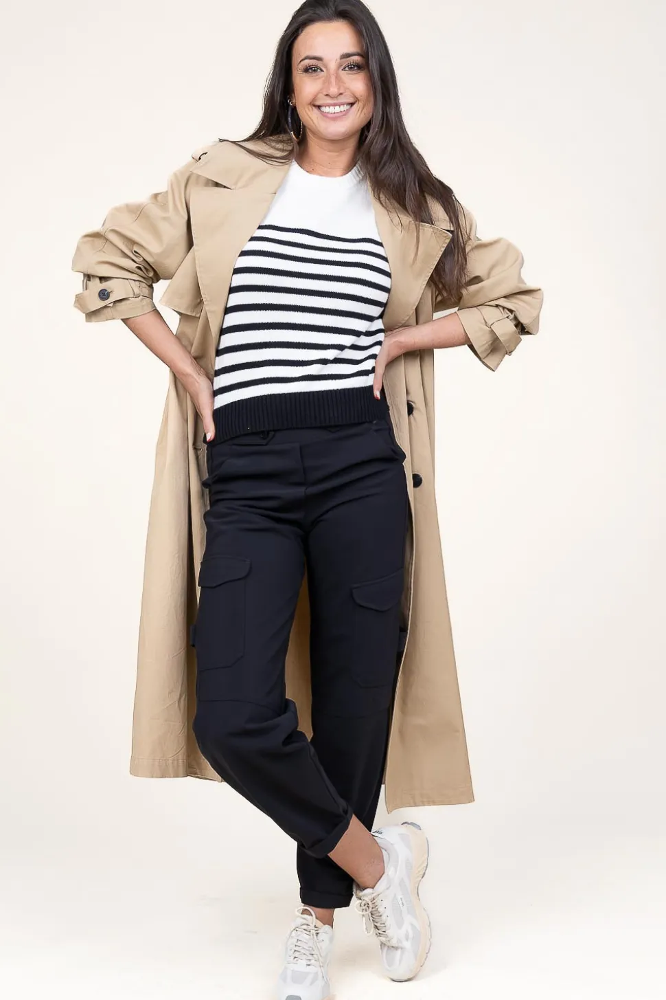 Soft Cotton Striped Sweater Peroza | Black & White... | Suncoo | Little Soho