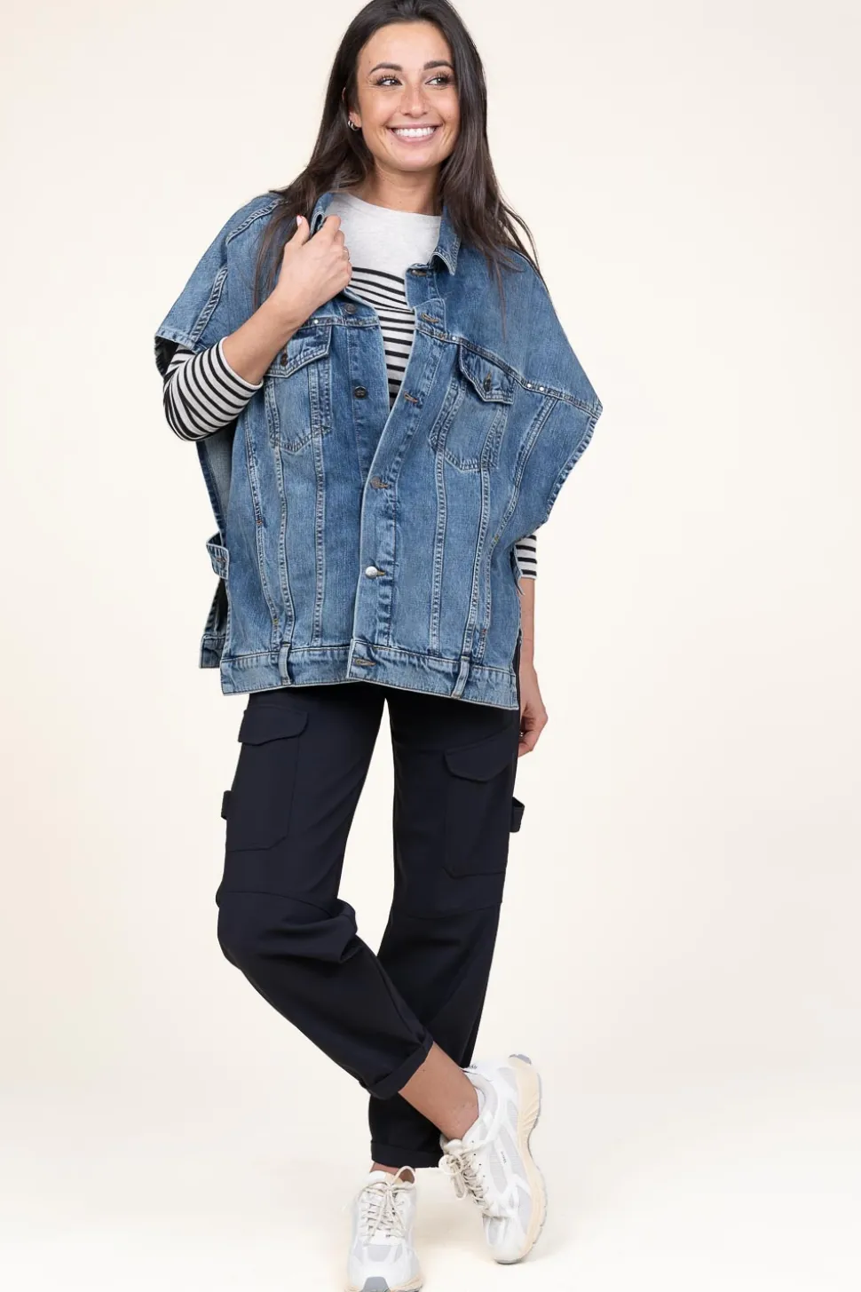 Soft Cotton Striped Sweater Peroza | Black & White... | Suncoo | Little Soho