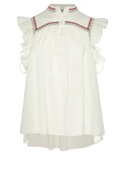 Soft Cotton Top With Embroidery Amarilis | Natural... | Devotion | Little Soho